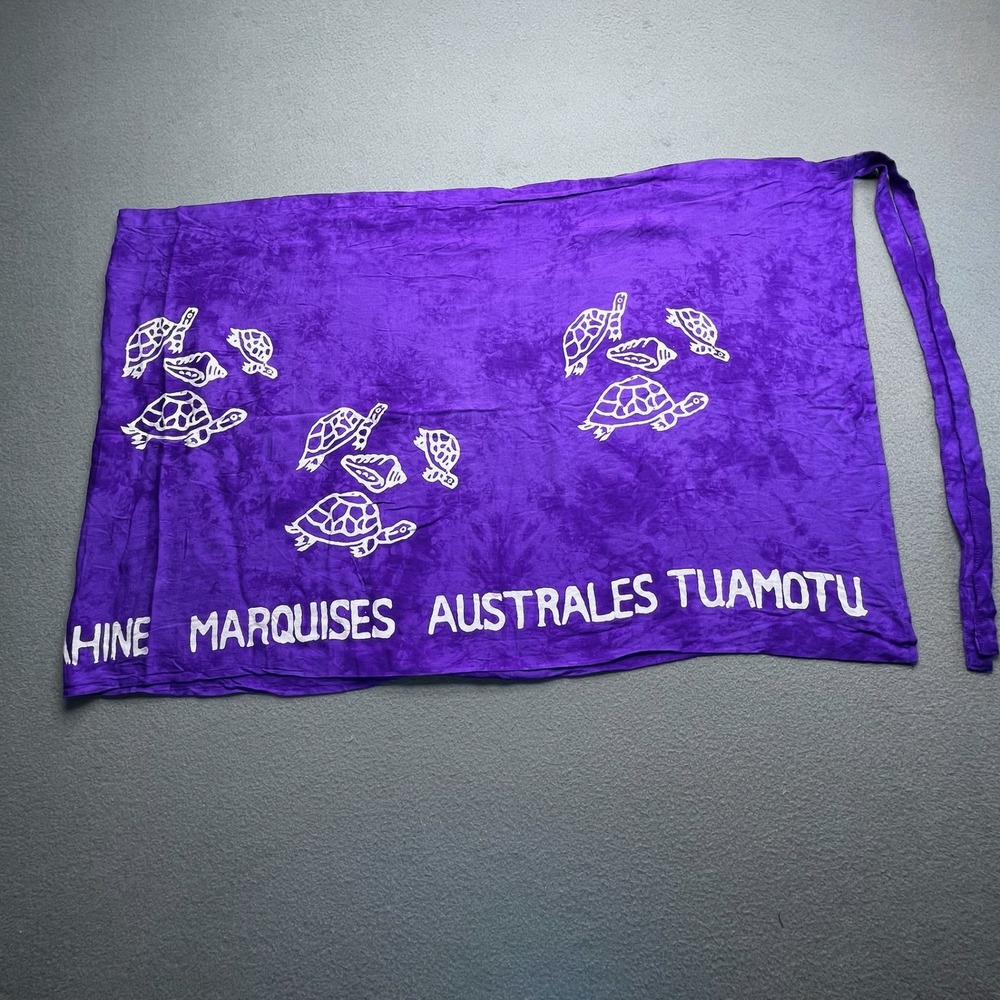 Handmade Purple‎ Rayon Sea Turtle Sarong Wrap Tahiti Bora Bora Polynesia